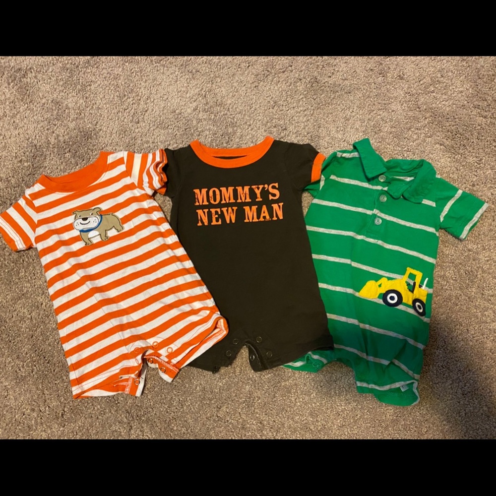 3 rompers. Super cute
